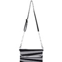 Striped black and grey colors pattern, silver geometric lines Mini Crossbody Handbag View1