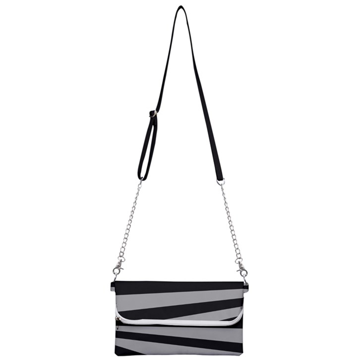 Striped black and grey colors pattern, silver geometric lines Mini Crossbody Handbag