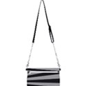 Striped black and grey colors pattern, silver geometric lines Mini Crossbody Handbag View2