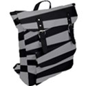 Striped black and grey colors pattern, silver geometric lines Buckle Up Backpack View2