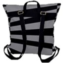 Striped black and grey colors pattern, silver geometric lines Buckle Up Backpack View3