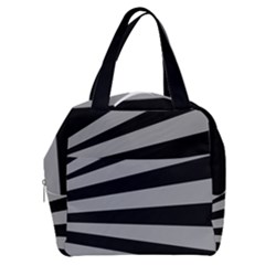 Striped Black And Grey Colors Pattern, Silver Geometric Lines Boxy Hand Bag by Casemiro