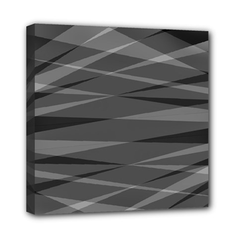 Abstract Geometric Pattern, Silver, Grey And Black Colors Mini Canvas 8  X 8  (stretched) by Casemiro