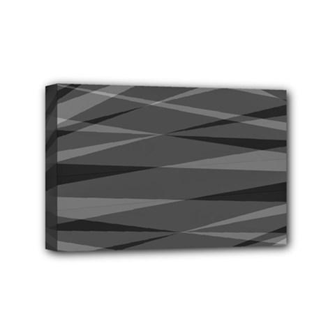 Abstract Geometric Pattern, Silver, Grey And Black Colors Mini Canvas 6  X 4  (stretched) by Casemiro