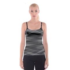 Abstract Geometric Pattern, Silver, Grey And Black Colors Spaghetti Strap Top by Casemiro