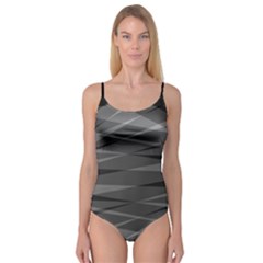 Abstract Geometric Pattern, Silver, Grey And Black Colors Camisole Leotard  by Casemiro