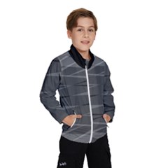 Abstract Geometric Pattern, Silver, Grey And Black Colors Kids  Windbreaker by Casemiro