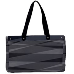 Abstract Geometric Pattern, Silver, Grey And Black Colors Canvas Work Bag by Casemiro