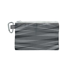 Abstract Geometric Pattern, Silver, Grey And Black Colors Canvas Cosmetic Bag (small)