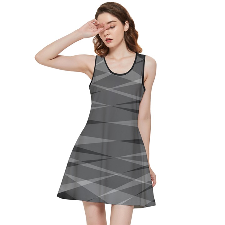 Abstract geometric pattern, silver, grey and black colors Inside Out Racerback Dress