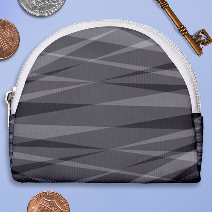 Abstract geometric pattern, silver, grey and black colors Horseshoe Style Canvas Pouch