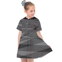 Abstract Geometric Pattern, Silver, Grey And Black Colors Kids  Sailor Dress by Casemiro