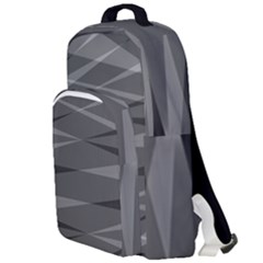 Abstract Geometric Pattern, Silver, Grey And Black Colors Double Compartment Backpack by Casemiro