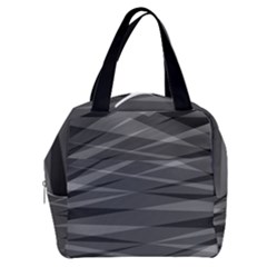 Abstract Geometric Pattern, Silver, Grey And Black Colors Boxy Hand Bag by Casemiro