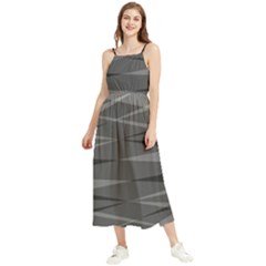 Abstract Geometric Pattern, Silver, Grey And Black Colors Boho Sleeveless Summer Dress by Casemiro