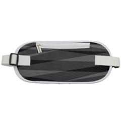 Abstract Geometric Pattern, Silver, Grey And Black Colors Rounded Waist Pouch by Casemiro