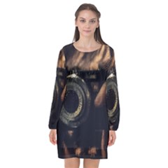 Creative Undercover Selfie Long Sleeve Chiffon Shift Dress  by dflcprintsclothing