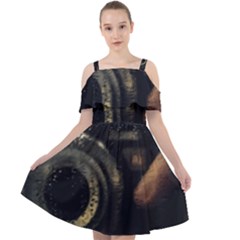 Creative Undercover Selfie Cut Out Shoulders Chiffon Dress by dflcprintsclothing