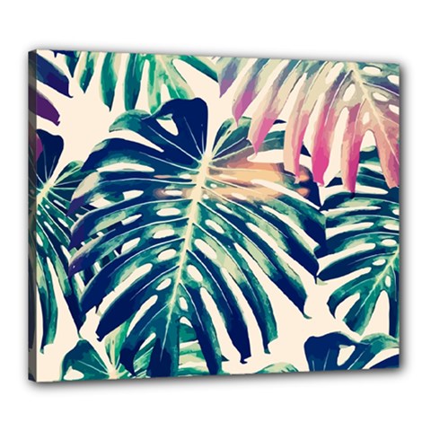 Monstera Leaf Canvas 24  X 20  (stretched) by goljakoff