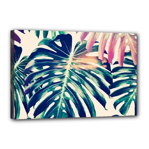 Monstera Leaf Canvas 18  X 12  (stretched) by goljakoff