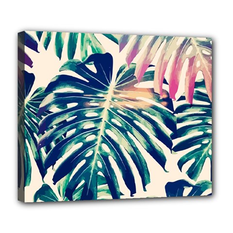 Monstera Leaf Deluxe Canvas 24  X 20  (stretched) by goljakoff