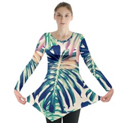 Monstera Leaf Long Sleeve Tunic  by goljakoff