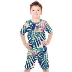 Monstera Leaf Kids  Tee And Shorts Set by goljakoff