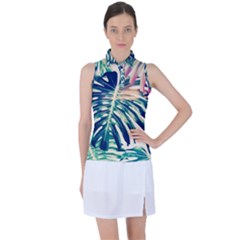 Monstera Leaf Women s Sleeveless Polo Tee by goljakoff