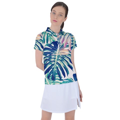 Monstera Leaf Women s Polo Tee by goljakoff