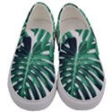 Green monstera leaf Men s Canvas Slip Ons View1