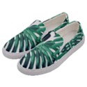 Green monstera leaf Men s Canvas Slip Ons View2