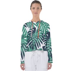 Green Monstera Leaf Women s Slouchy Sweat by goljakoff