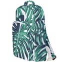 Green monstera leaf Double Compartment Backpack View1