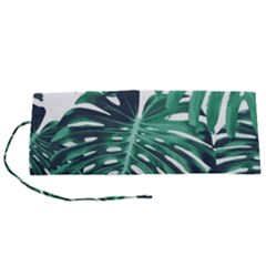 Green Monstera Leaf Roll Up Canvas Pencil Holder (s) by goljakoff