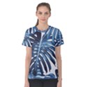 Blue monstera leaf Women s Cotton Tee View1