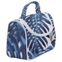 Blue monstera leaf Satchel Handbag View2