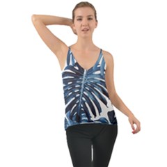 Blue Monstera Leaf Chiffon Cami by goljakoff