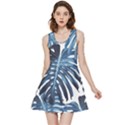 Blue monstera leaf Inside Out Reversible Sleeveless Dress View1