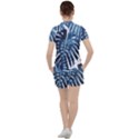 Blue monstera leaf Women s Tee and Shorts Set View2