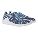 Blue monstera leaf Women s Slip On Sneakers View3