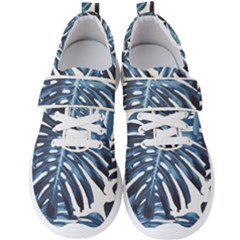 Blue Monstera Leaf Men s Velcro Strap Shoes by goljakoff