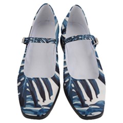 Blue Monstera Leaf Women s Mary Jane Shoes by goljakoff