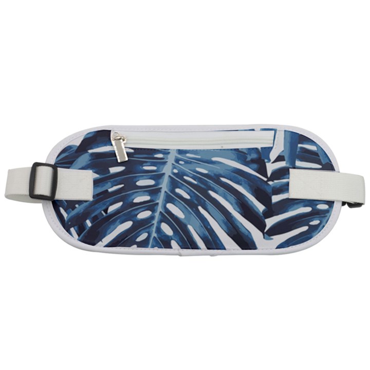 Blue monstera leaf Rounded Waist Pouch