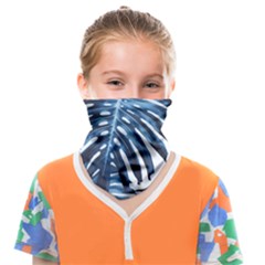 Blue Monstera Leaf Face Covering Bandana (kids) by goljakoff