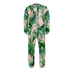 Green Leaves On Pink Onepiece Jumpsuit (kids) by goljakoff