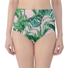 Green Leaves On Pink Classic High-waist Bikini Bottoms by goljakoff