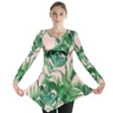 Green leaves on pink Long Sleeve Tunic  View1