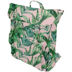 Green Leaves On Pink Buckle Up Backpack by goljakoff