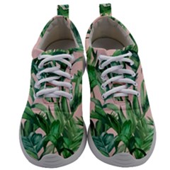 Green Leaves On Pink Mens Athletic Shoes by goljakoff