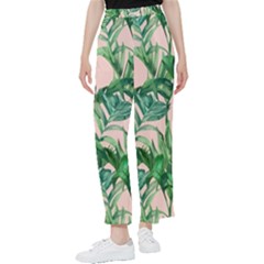 Green Leaves On Pink Women s Pants  by goljakoff